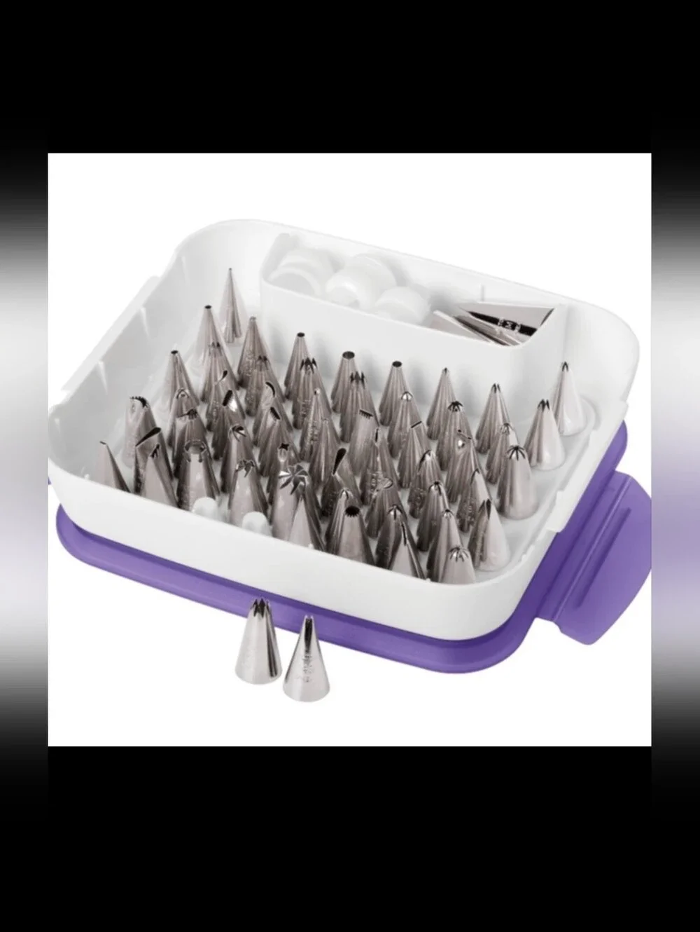 Piping Tip Saver Storage/Organizer Case Holds 55 with Secure Latch